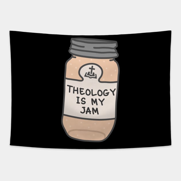 Theology Is My Jam Tapestry by orlumbustheseller