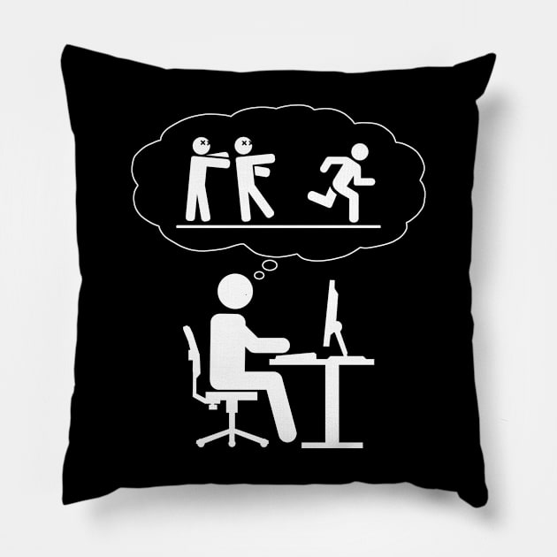 Office Dreamer - Zombies Pillow by CCDesign