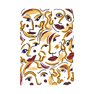 "Glamour" Abstract faces T-Shirt