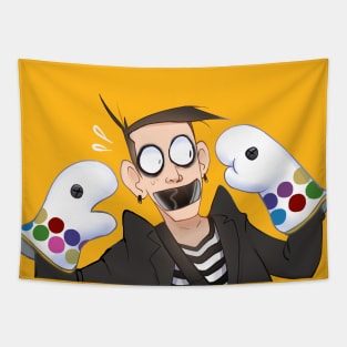 Tape Face Mime Puppets Tapestry