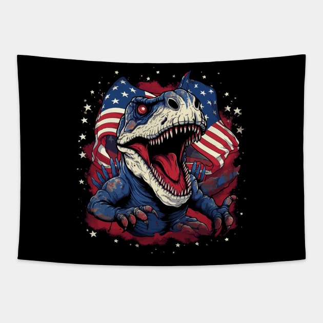 Patriotic Dinosaur Tapestry by JH Mart