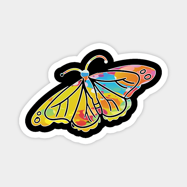 Cool butterfly colored t-shirt Magnet by thefriendlyone