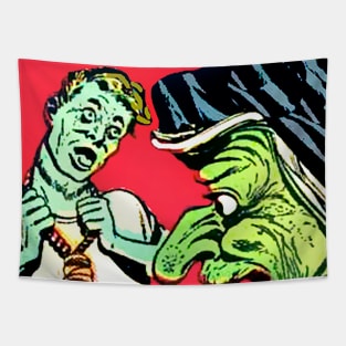 zombie with witch Tapestry