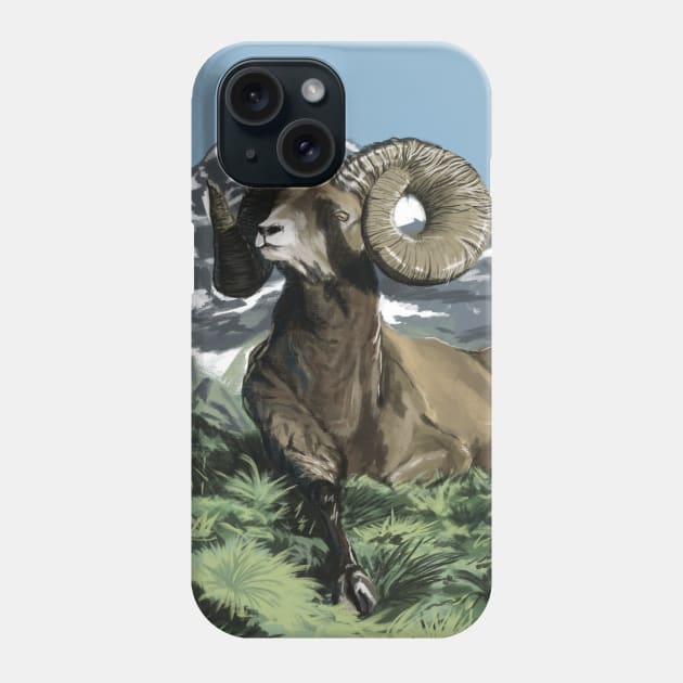 mountain goat Phone Case by digital oil painting