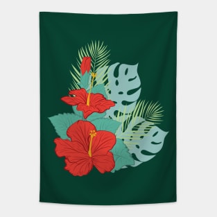 Hibiscus and Palms Tapestry