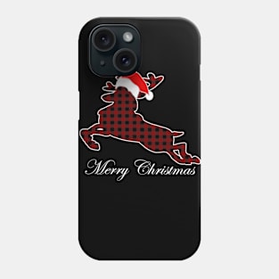 Christmas plaid fawn two Phone Case