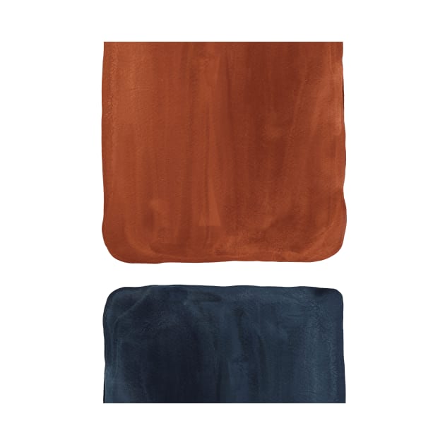 Terracotta and navy color blocks by WhalesWay