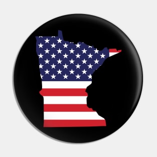 Minnesota State Shape Flag Background Pin