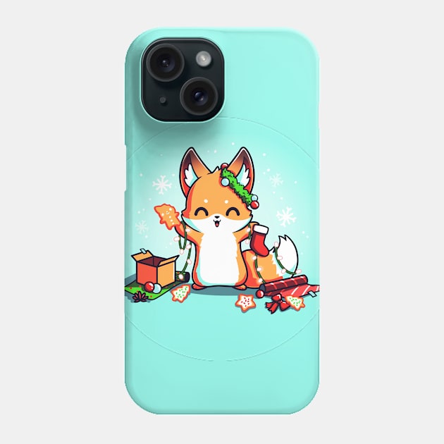 Cute Cool Funny Christmas Fox Santa Claus Gifts animal lover quote artwork Phone Case by LazyMice