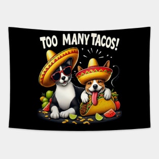 funny cat dog taco Time Cinco de mayo Tapestry