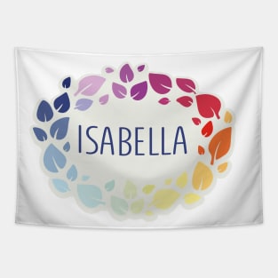 Isabella name with colorful leaves Tapestry