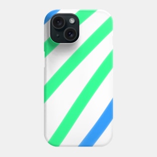 Blue green stripes watercolor art Phone Case