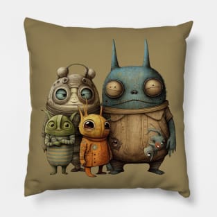 Alien Family Vacation Pillow