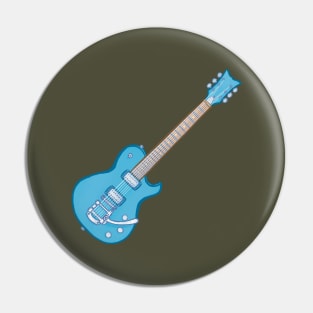 Blue electric guitar Pin