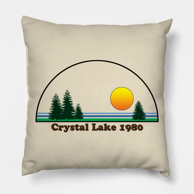 Crystal Lake 1980 Pillow by GloopTrekker