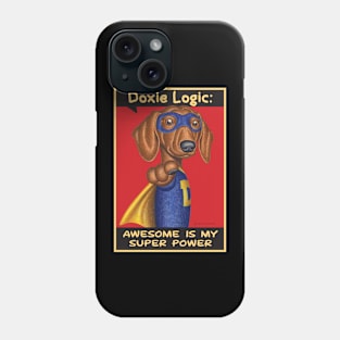 Dachshund wearing super hero costume Phone Case