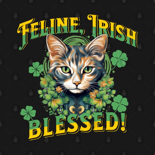 FELINE IRISH BLESSED Feline Kitty Design by ejsulu