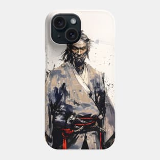 Japanese Ronin Samurai: I Play Alone on a Dark Background Phone Case