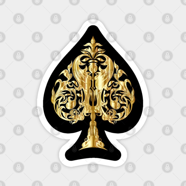 Golden Ace of Spades Magnet by skycloudpics