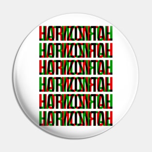 Horizontal Typography Stack (Red Green Black) Pin