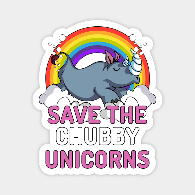 Save The Chubby Unicorns Magnet by underheaven