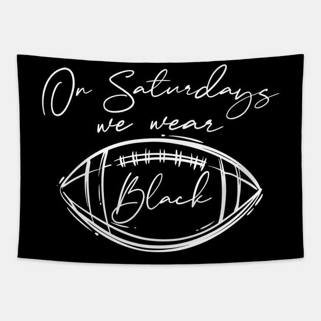 On Saturdays We Wear Black // Vintage School Spirit // Go Black Script Tapestry by SLAG_Creative