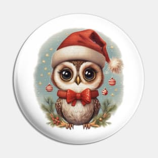 cute little baby owl wearing a santa hat Pin