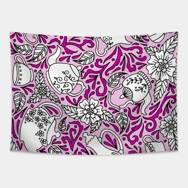 Tea Time Pink Tapestry by HLeslie Design