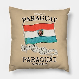 Vintage Flag of Paraguay Pillow