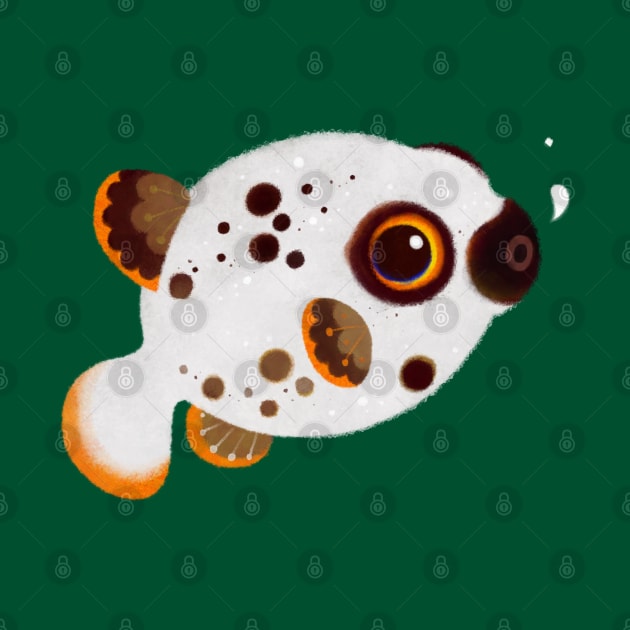 Black spotted puffer by pikaole