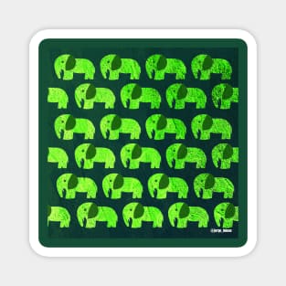 elephant people ecopop kawaii safari design art Magnet