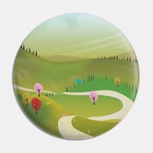 Cartoon Landscape Pin