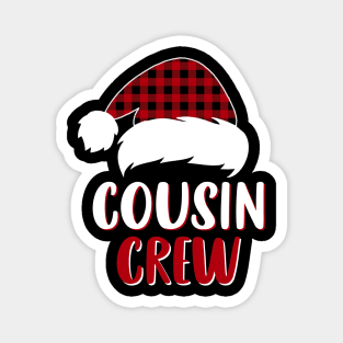 Cousin Crew Red Plaid Santa Hat Family Matching Christmas Pajama Magnet