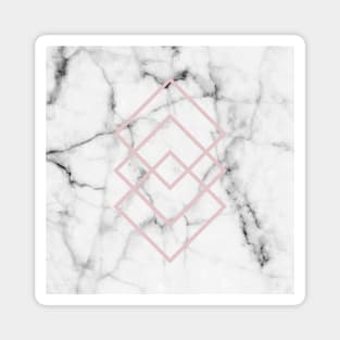 Real White Marble Blush Pink Magnet