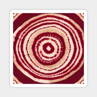 Maroon Red Shibori Circle Tie Dye Pattern Magnet