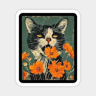 Maine Coon Cat Flowers Photo Cat Lover Gift Idea Magnet