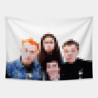 Pixelated Classic Young Ones Design - 80s British Comedy Tapestry