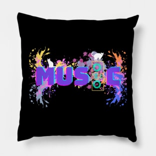 Music With Cat T-Shirts Pillow