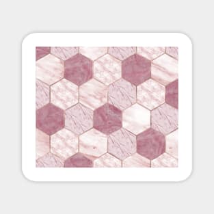 Deep rose marble honeycomb Magnet