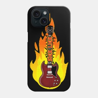 Sick Lick Guitar in Flames Phone Case