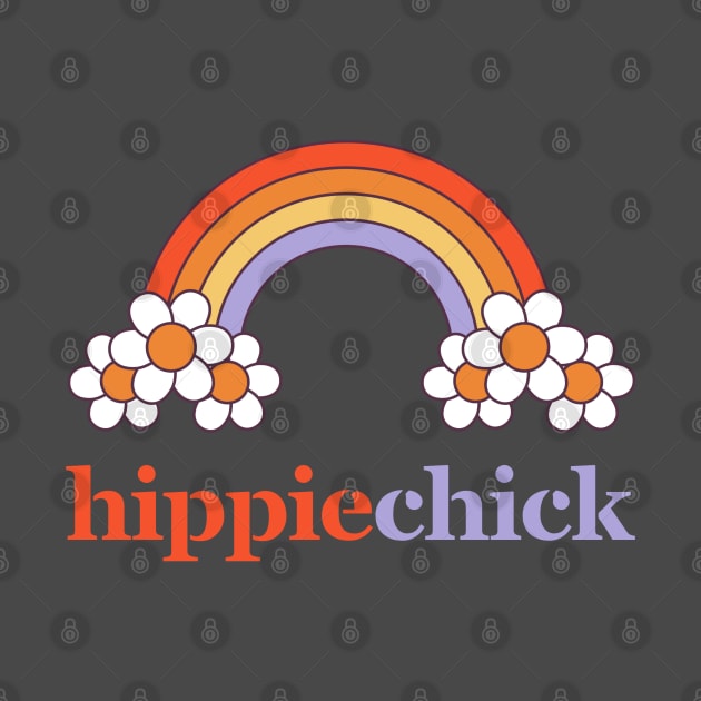 Hippie Chick! HippieChick Design with a Funky Rainbow by Flint Phoenix