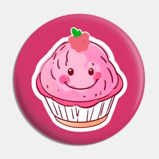 Raspberry Sorbet ice cream | Cartoon Happy Character Pin