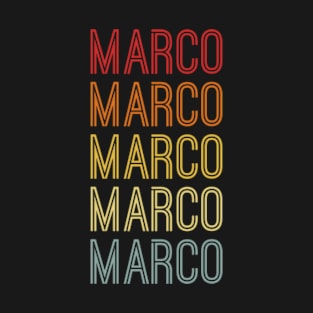 Marco Name Vintage Retro Pattern T-Shirt