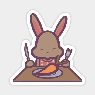 Bunny dining on a carrot Magnet