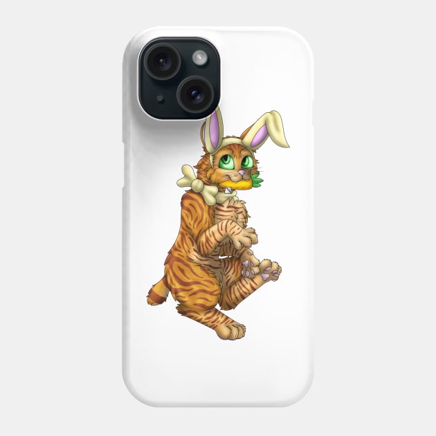 Bobtail BunnyCat: Ginger Tabby (Yellow) Phone Case by spyroid101