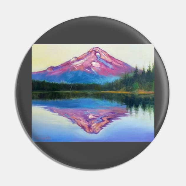 Mount Hood Trillium Lake Pin by Abstrotica