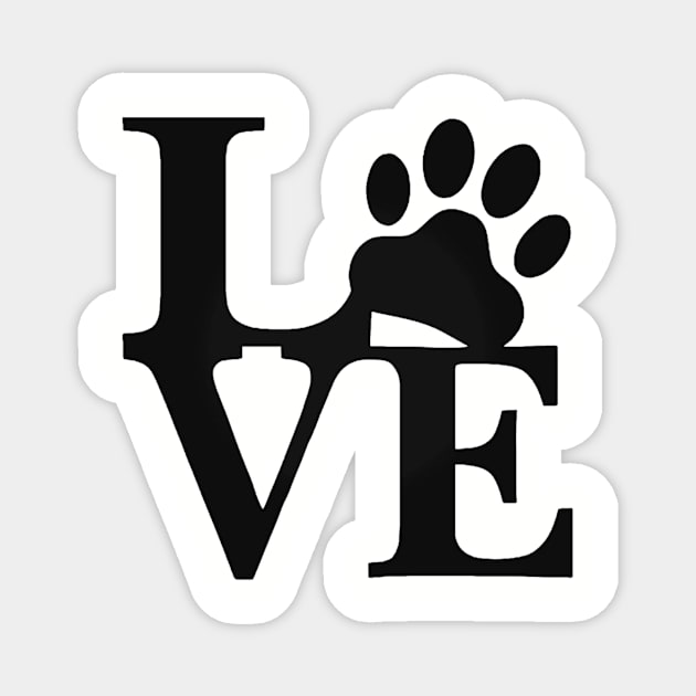 Dog Paw Love (Black) Magnet by DAPFpod