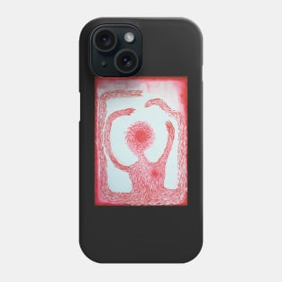 anxiety and fear red watercolor drawing Phone Case