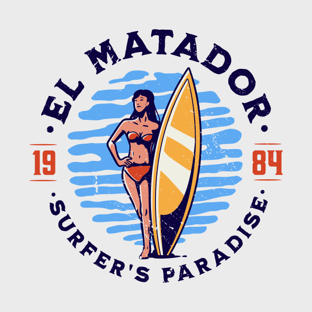 Vintage El Matador, California Surfer's Paradise // Retro Surfing 1980s Badge B by Now Boarding