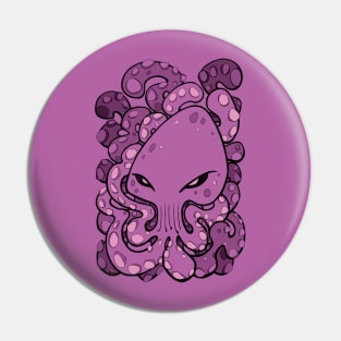 Octopus Squid Kraken Cthulhu Sea Creature - Spring Crocus Pink Pin